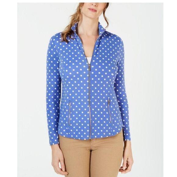 Charter Club Star Print Zip-up Jacket - Picture 1 of 3
